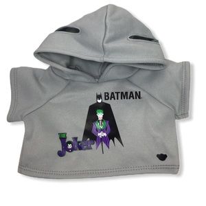 NWT Build-A-Bear Batman Joker Shirt Hoodie Gray